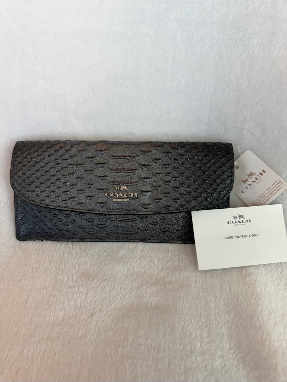Coach Croc Embossed Envelope Wallet
